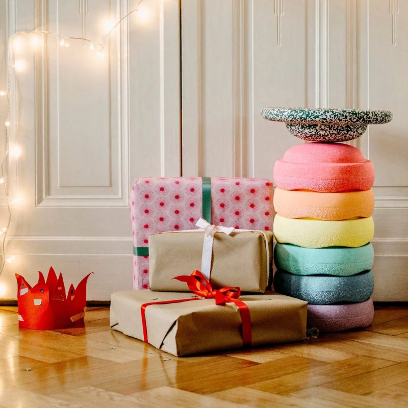 Stapelstein Christmas Promo  Rainbow Pastel 6 + FREE Dark Green/Blush Board at Milk Tooth Australia