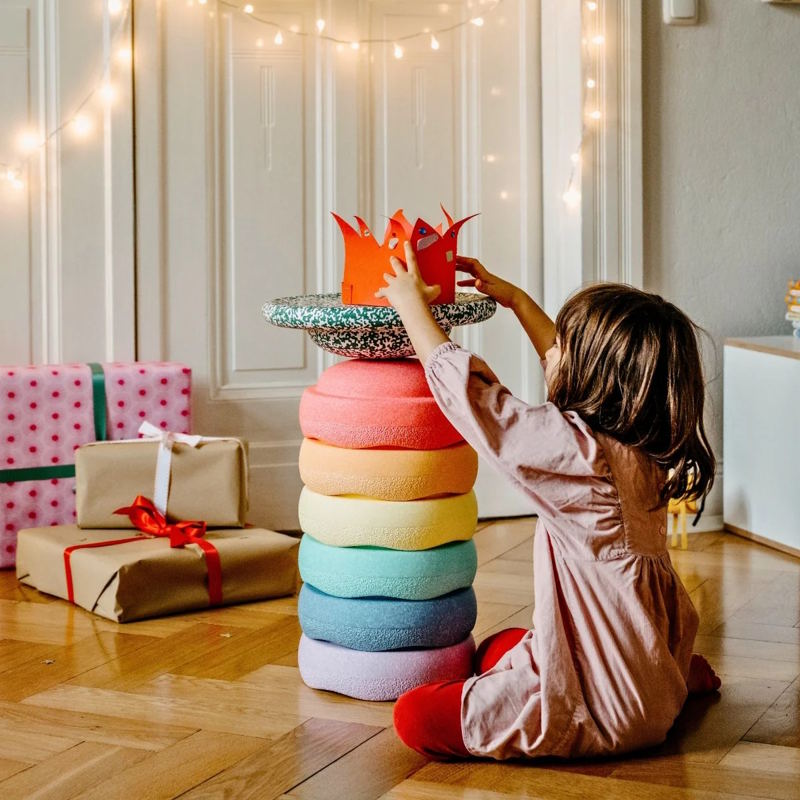 Stapelstein Christmas Promo  Rainbow Pastel 6 + FREE Dark Green/Blush Board at Milk Tooth Australia