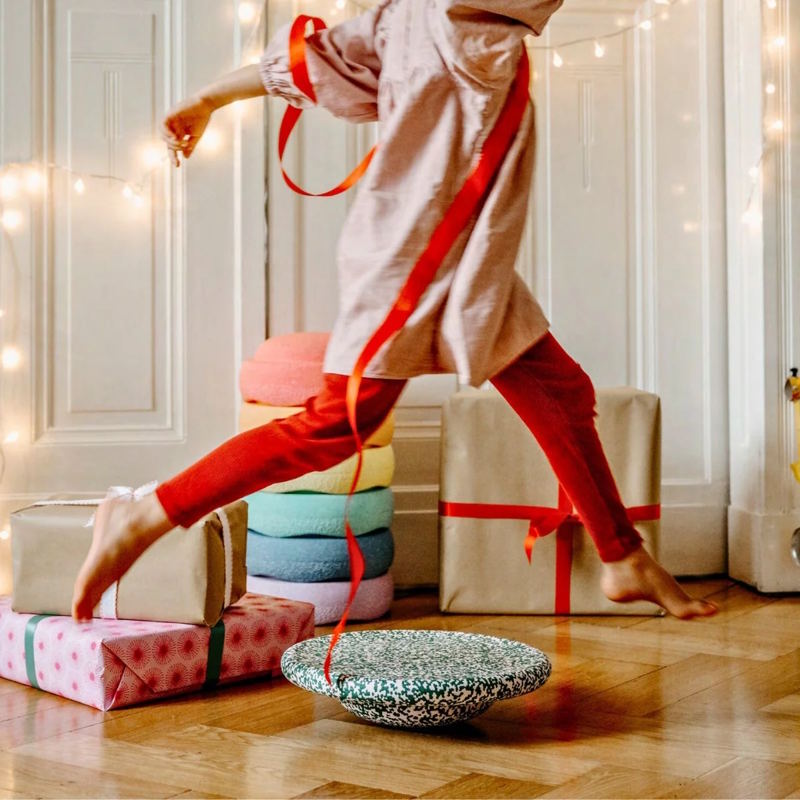 Stapelstein Christmas Limited Edition Balance Board Dark Green/Blush at Milk Tooth Australia