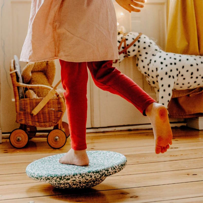 Stapelstein Christmas Limited Edition Balance Board Dark Green/Blush at Milk Tooth Australia