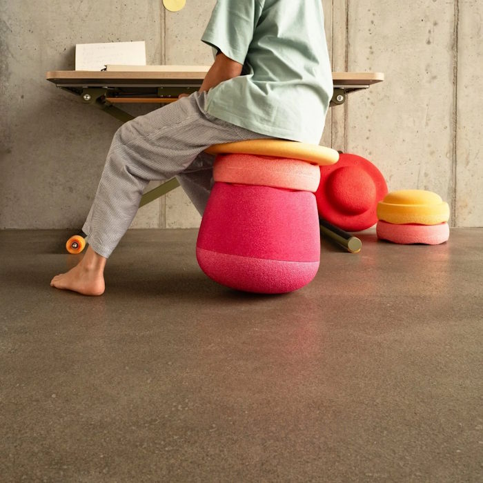 Stapelstein Dynamic Set Small Flowers Pink Base Light Orange Balance Board at Milk Tooth Australia