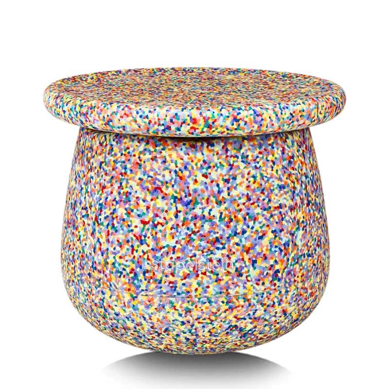 Stapelstein Dynamic Set Small Super Confetti stool and balance board for kids at Milk Tooth Australia