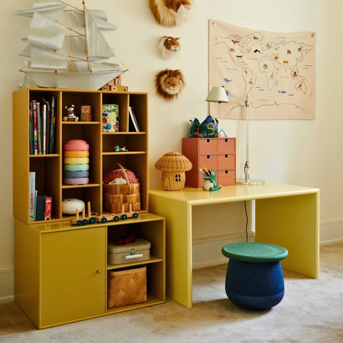 Stapelstein Dynamic Base Dark Blue Stool and Storage at Milk Tooth Australia