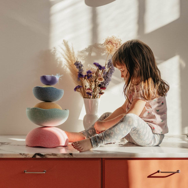 Stapelstein Inside Warm Pastel Nesting Stones at Milk Tooth Australia