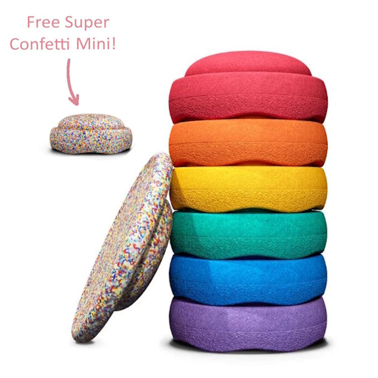 Stapelstein | Rainbow Classic 6+1 (Super Confetti Board) FREE SUPER CONFETTI MINI