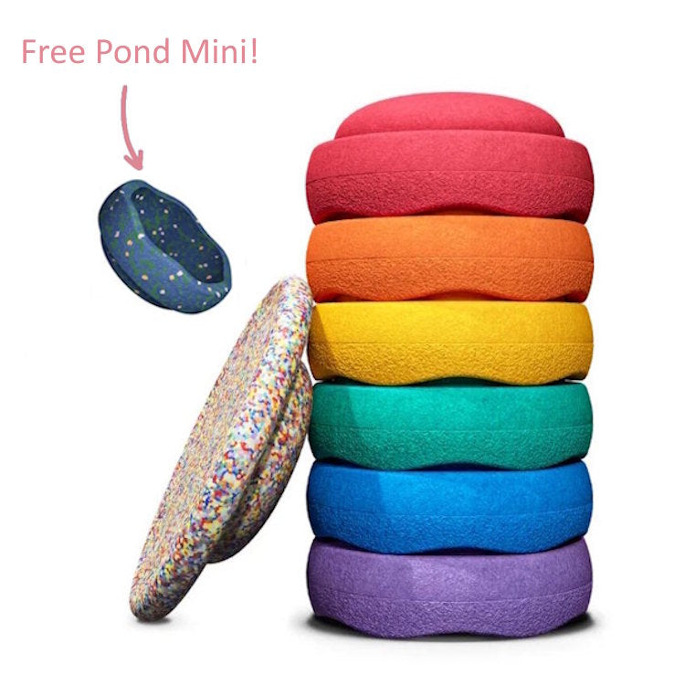 Stapelstein | Rainbow Classic 6+1 (Super Confetti Board) FREE POND MINI