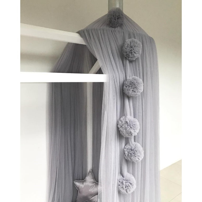 Spinkie Baby | Pom Garland | Grey Tulle