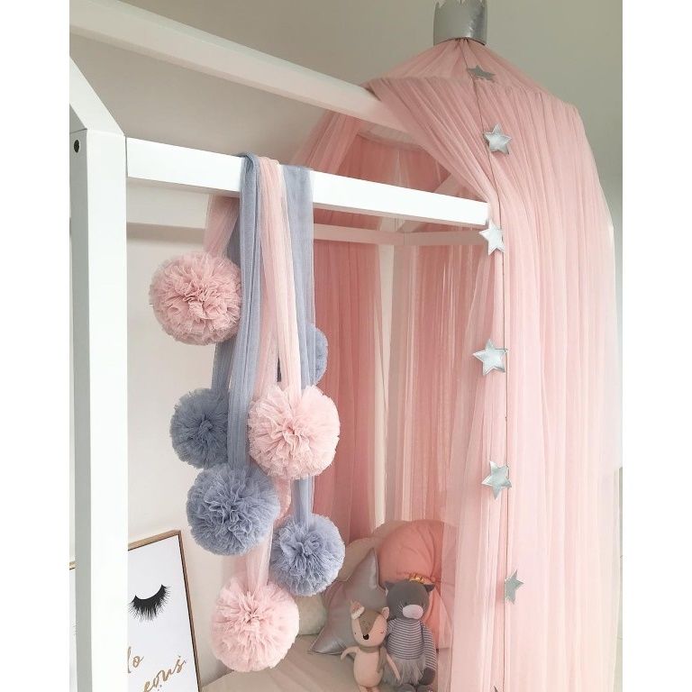 Spinkie Baby | Pom Garland | Light Pink Tulle