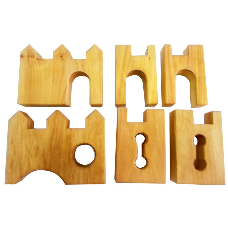 Bauspiel | Castle Building Block Extension Set 6 Pieces at Milk Tooth