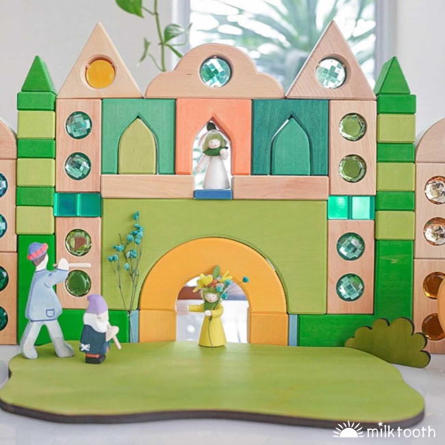 Bauspiel Colour Street with Window Shapes and Grimm&#39;s Blocks