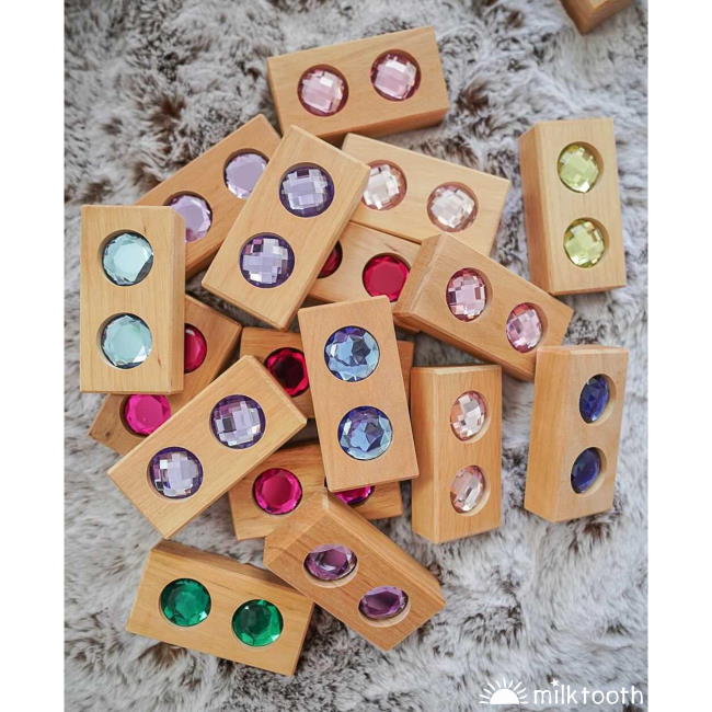 Bauspiel Colour Street Wooden Building Blocks with Gems
