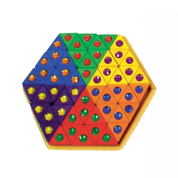 Bauspiel | Junior Triangles | 54 Wooden Blocks with Tray 