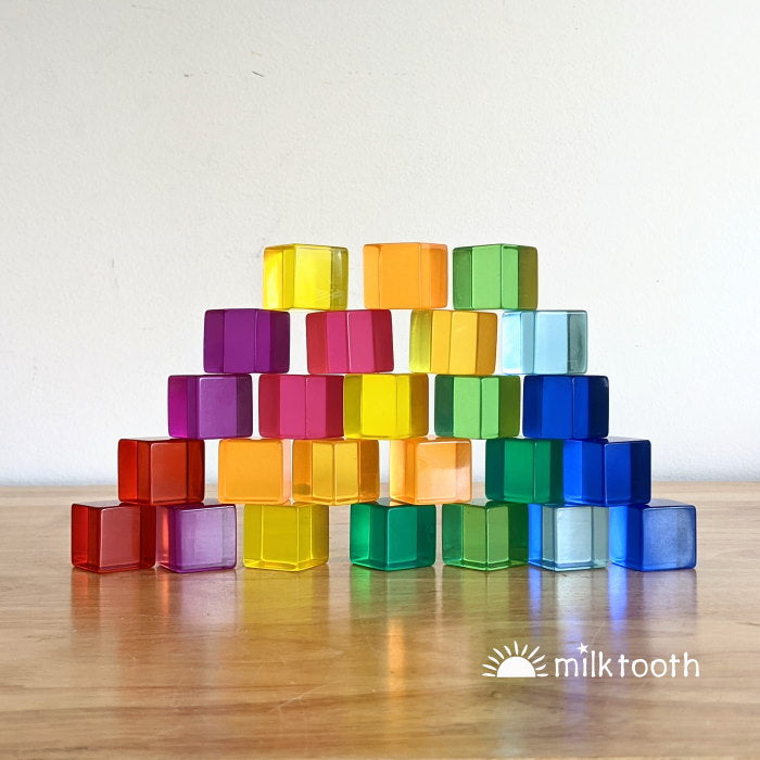 ©zo.and.sunny for Milk Tooth Bauspiel Lucite Cubes 100 with Tray