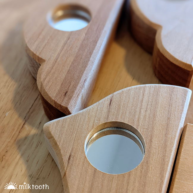 Bauspiel | Mirror Blocks | 12 Wooden Blocks