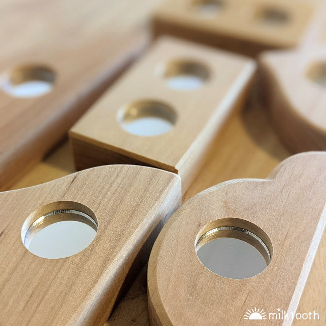 Bauspiel | Mirror Blocks | 12 Wooden Blocks
