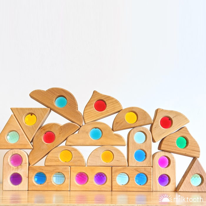 Bauspiel | Window Shapes | 36 Blocks with Tray