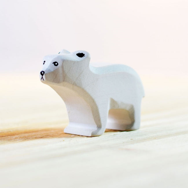 Bumbu Toys | Polar Bear Cub Standing wooden toy at Milk Tooth