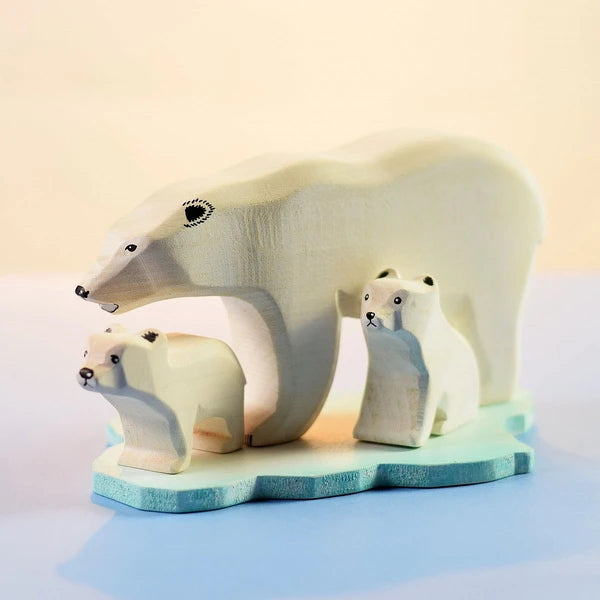 Bumbu Toys | Polar Bear Family wooden toys at Milk Tooth