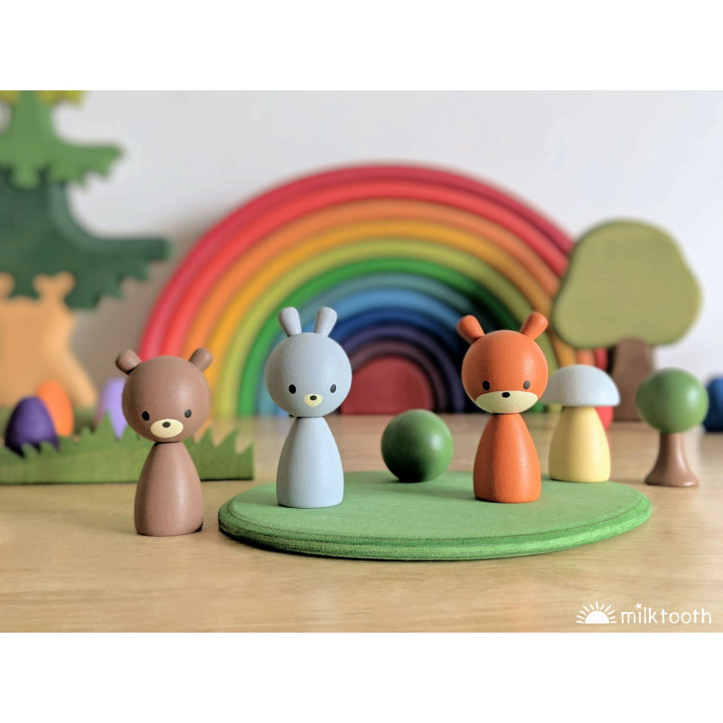 CLiCQUES | Magnetic Wooden Toys | Fauna | Robert Ginger Bunji bear fox rabbit