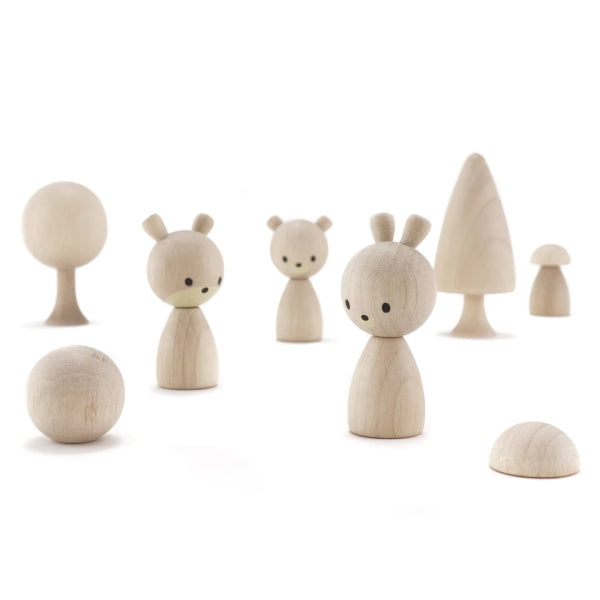 CLiCQUES | Magnetic Wooden Toys | Fauna | Natural | bear fox bunny rabbit