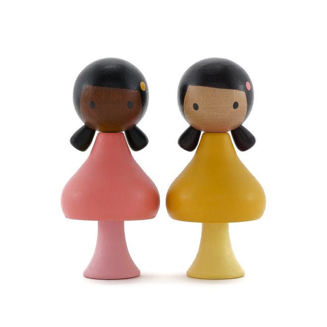 CLiCQUES | Magnetic Wooden Toys | Ruby &amp; Coco pink &amp; yellow girls