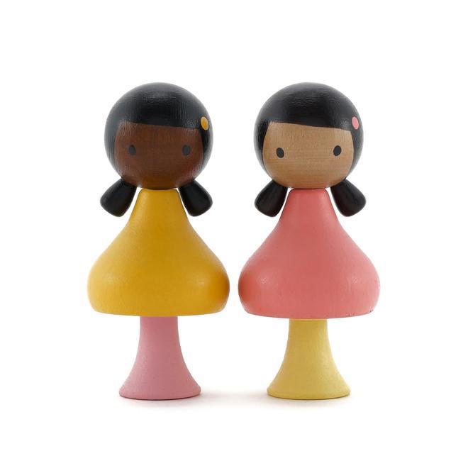 CLiCQUES | Magnetic Wooden Toys | Ruby &amp; Coco pink &amp; yellow girls
