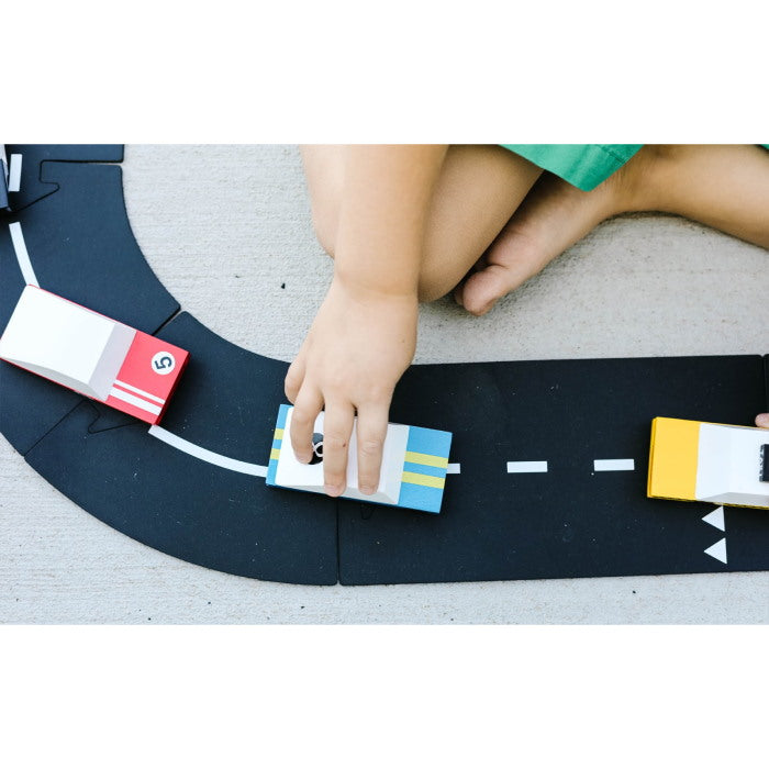 Candylab Blue Racer #8 wooden toy car at Milk Tooth