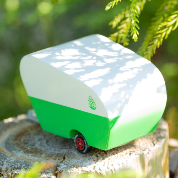 Candylab | Pinecone Camper wooden toy caravan at Milk Tooth