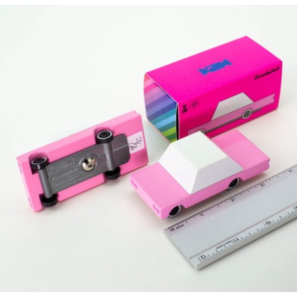 Candylab | Pink Sedan wooden toy car at Milk Tooth