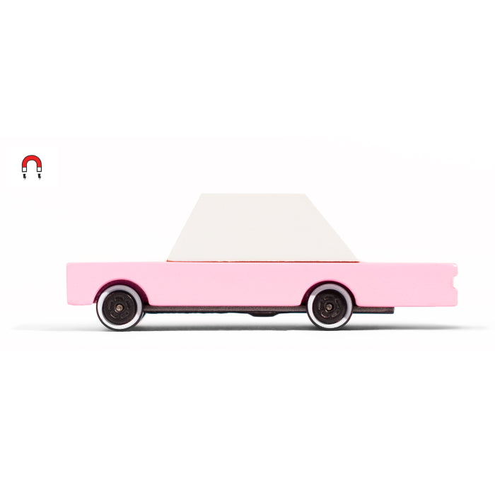 Candylab | Pink Sedan wooden toy car at Milk Tooth