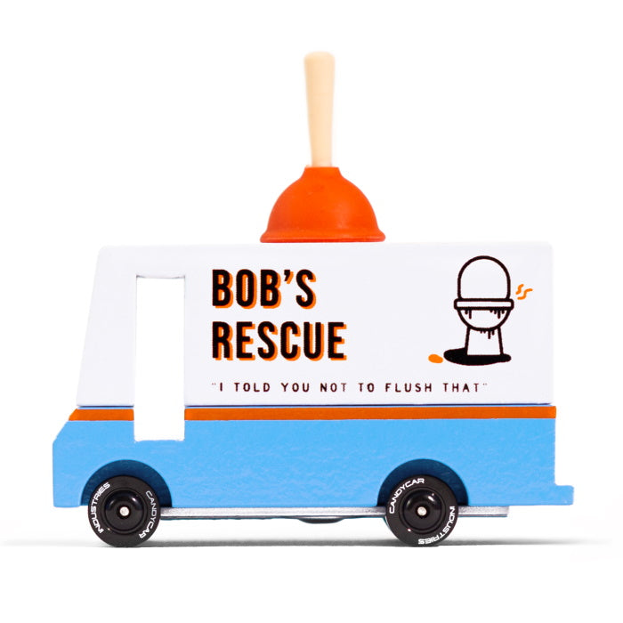 Candylab | Plumbing Van wooden toy truck at Milk Tooth