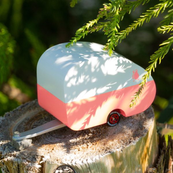 Candylab | Rosebud Camper wooden toy caravan at Milk Tooth