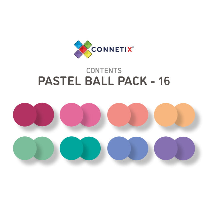 Connetix Tiles | 16 Piece Pastel Replacement Balls at Milk Tooth