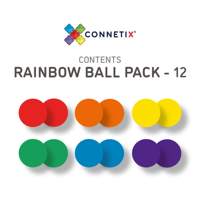 Connetix Tiles | 12 Piece Rainbow Replacement Balls at Milk Tooth