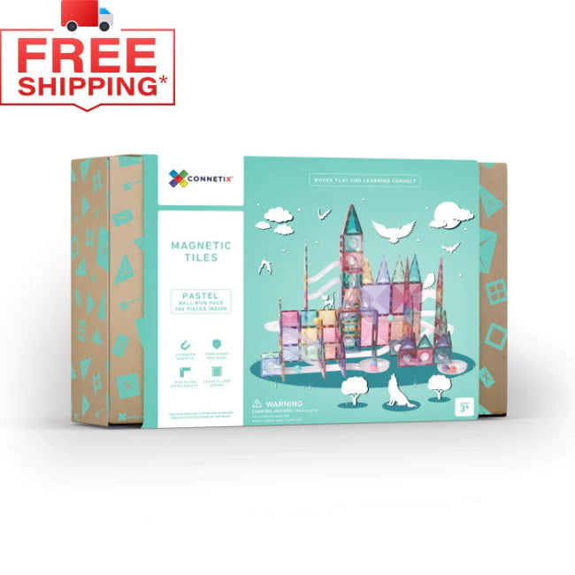 Free shipping on the Connetix 106 Piece Pastel Ball Run at Milk Tooth