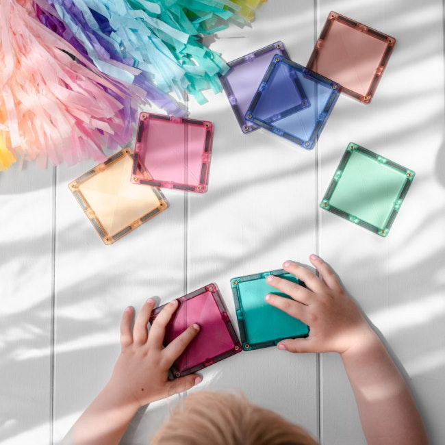 Connetix Magnetic Tiles | 120 Piece Pastel Learning Pack