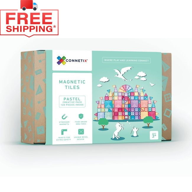 Free shipping on the Connetix Tiles 120 Piece Pastel Creative Pack at Milk Tooth
