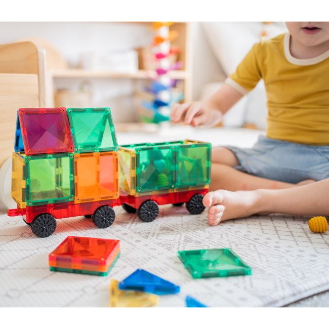 知育玩具 CONNETIX MAGNETIC TILES Connetix 42 Pc Rainbow Square Pack | Children of the Wild