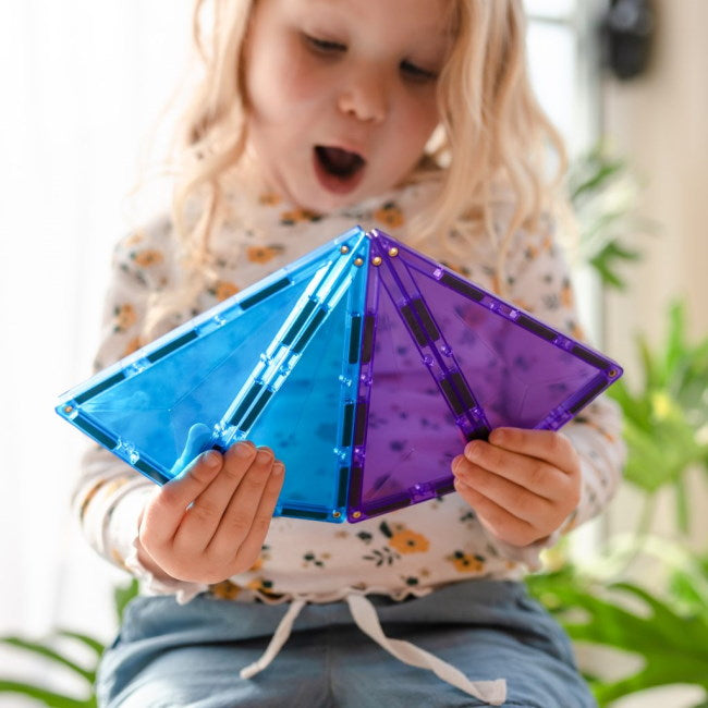 Connetix Tiles | 30 Piece Rainbow Geometry Pack isosceles triangle