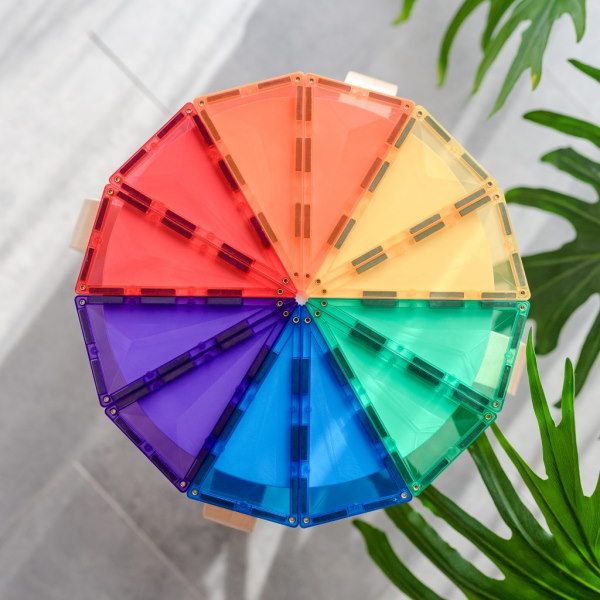 Connetix Tiles | 30 Piece Rainbow Geometry Pack dodecagon polygon