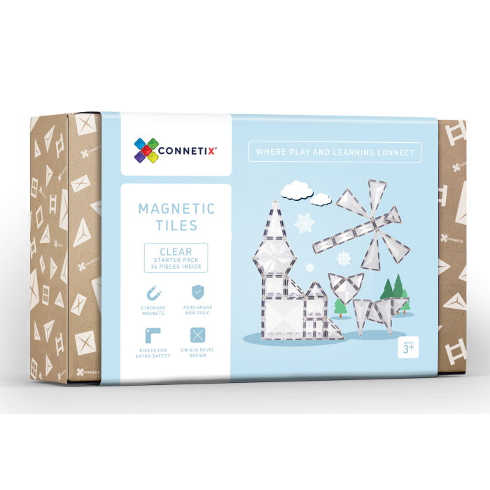 Connetix Tiles | 34 Piece Clear Pack at Milk Tooth