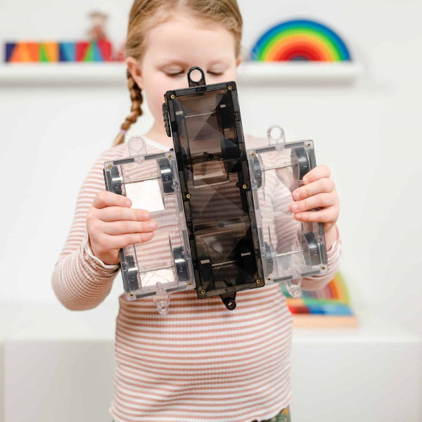 Connetix Tiles | 50 Piece Rainbow Transport Pack at Milk Tooth