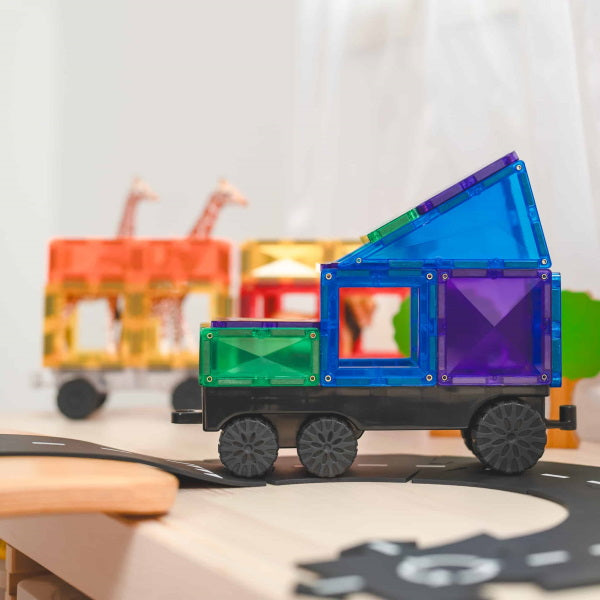 Connetix Tiles | 50 Piece Rainbow Transport Pack at Milk Tooth