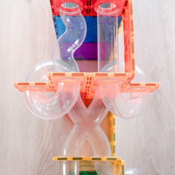 Connetix Tiles | 66 Piece Rainbow Ball Run Expansion Pack at Milk Tooth