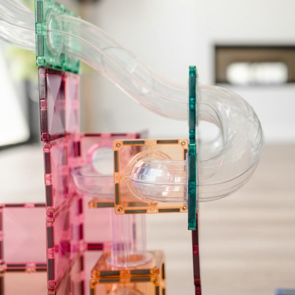 Connetix Tiles | 80 Piece Pastel Ball Run Expansion Pack at Milk Tooth