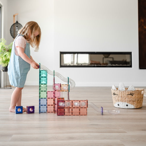 Connetix Tiles | 80 Piece Pastel Ball Run Expansion Pack at Milk Tooth