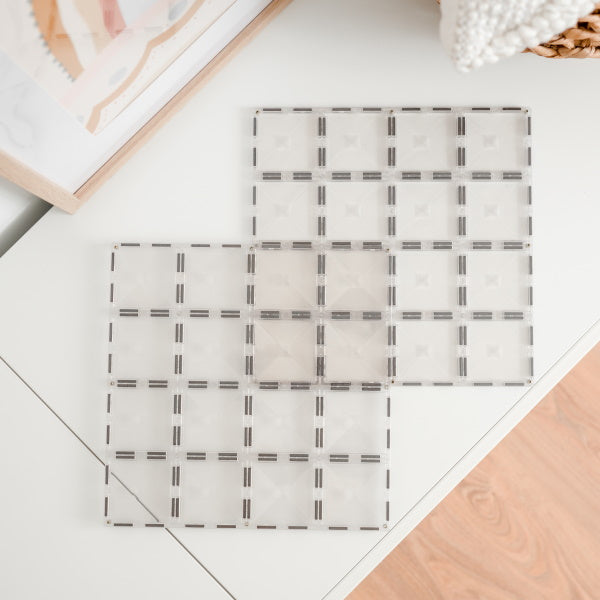 Connetix Tiles | 2 Piece Clear Base Plates at Milk Tooth