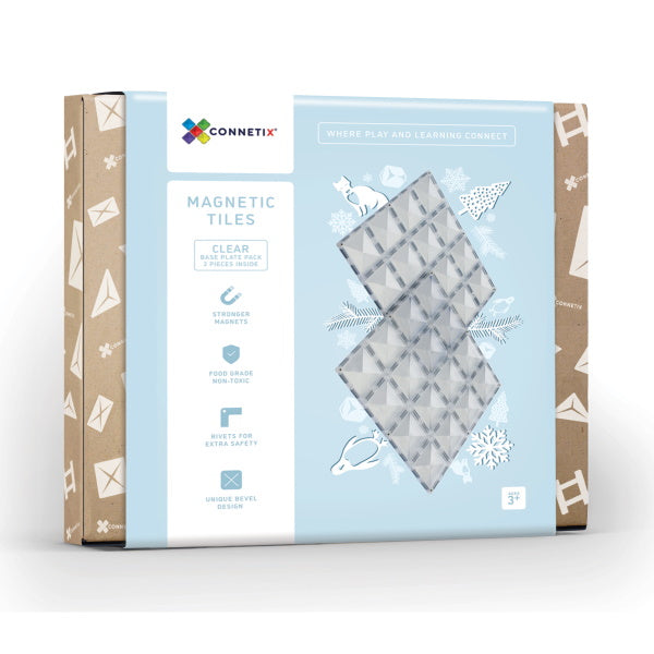 Connetix Tiles | 2 Piece Clear Base Plates at Milk Tooth