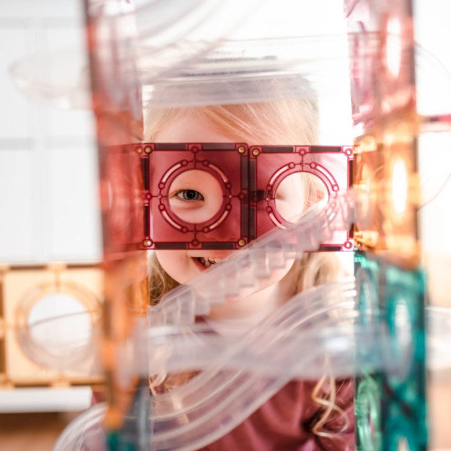 Connetix Tiles | 106 Piece Pastel Ball Run | Magnetic Tiles at Milk Tooth