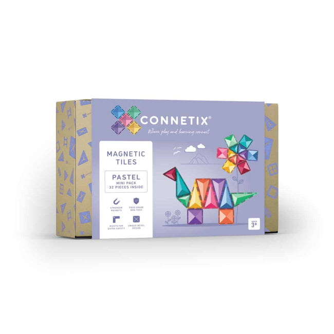Connetix Tiles | 32 Piece Pastel Mini Pack at Milk Tooth